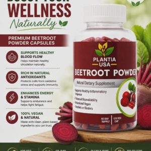 Organic Beetroot Capsules 120 Count –