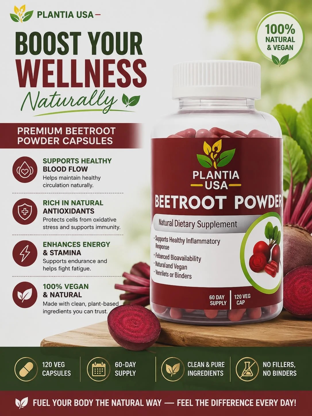 Organic Beetroot Capsules 120 Count – Organic Beetroot Capsules 120 Count –